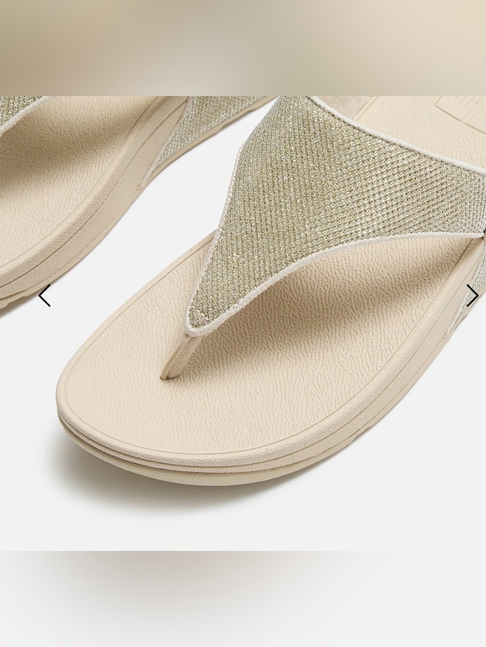 Fitflop Thong Sandals 10 Beige Glitter travel comfy walking
